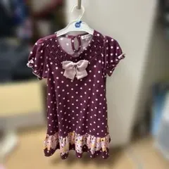 水玉模様 半袖ワンピース 130cm