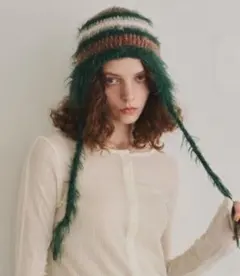 新品新作　unitage　ユニテージ　MIXボーダーニット帽　耳あて付きニット帽