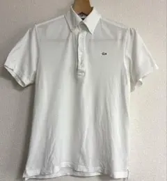 LACOSTE ホワイト ポロシャツ 半袖　ボタンダウン2