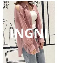 INGNI 肩スリットシアーシャツ ピンクのサムネイル