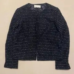 自由区　ラメツイードジャケット　新品　４４　大きいサイズ ラメツイードジャケットセットアップ【大きいサイズ有】 – レディース