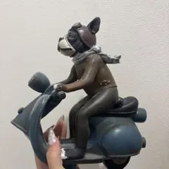 ブルドッグ スクーター 置物 犬 オブジェ フィギュア インテリア アンティーク ブルドッグ スクーター 置物 犬 オブジェ フィギュア インテリア