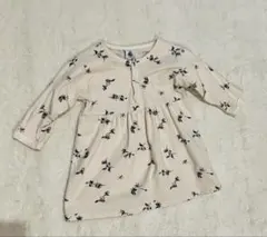 プチバトー 長袖 ワンピース 12M 74cm 鳥柄