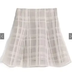 GRL インパン裏地付きチェック柄フレアミニスカート[tu1028]アイボリーS