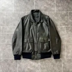 80-90's vintage A-2 本革 レザーフライトジャケット 短丈 L
