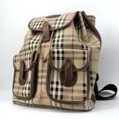 17502✨バーバリー ノバチェック PVC ダブルポケット リュック