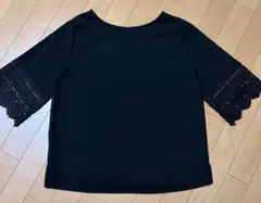 【LEPSIM】ブラック レース五分袖トップス【美品】