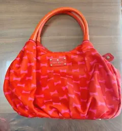 kate spade リボン柄 ハンドバッグ 赤