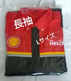 ✿新品未使用　昭和シェル石油 長袖シャツLサイズ 赤黒　希少品レア