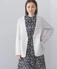 【美品】BEAMS HEART リネンライク ダブルジャケット Mのサムネイル
