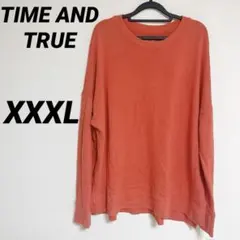 TIME AND TRUE オレンジ トレーナー 【XXXL】大きいサイズ