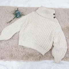 セシルマクビー /CECILMcBEE (M) アイボリー ハイネックニット