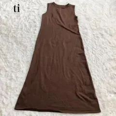 レディース ノースリーブ ロングワンピース フレア Aライン 体型カバー 無地