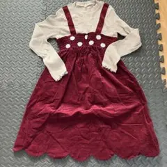 après les cours バーガンディ ワンピース 140cm