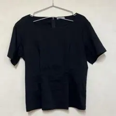 美品 セオリーリュクス とろみブラウス 38 黒 サイドスリット 日本製 