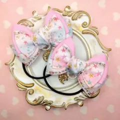 ハンドメイドリボン　ヘアゴム㉞