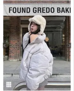 ショート丈ダウンジャケット ライトグレー