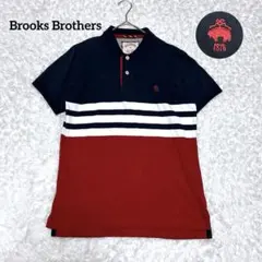 Brooks Brothers ポロシャツ GF刺繍 コットン トリコロール M