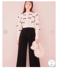 美品[SNIDEL] リボンモチーフカーデ SWNT241156 レディース