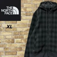 ノースフェイス　ジップアップジャケット　パーカー　チェック　ビッグシルエットXL
