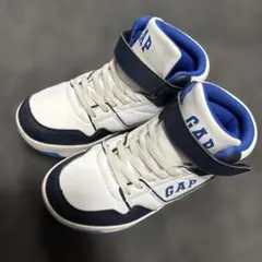 キッズ　GAP ギャップ ハイカットスニーカー 白 青 19cmのサムネイル