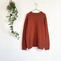 ［nano universe］美品✨鹿の子編みクルーネックセーター（S）ウール混