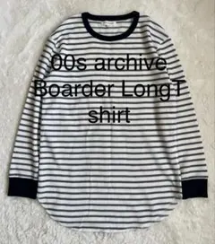 ラ*ン様 00s archive y2k ボーダーサーマルロンT