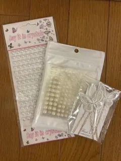 蝶のヘアピン　ホワイトパールシールセット