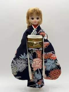 ✴︎524 リカちゃん着物　正絹振袖　金蘭帯セットのサムネイル