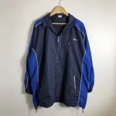 Nike ナイロンジャケット ネイビー×ブルー XXL