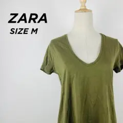 ZARA Vネック ショートスリーブ Tシャツ カットソー M 【54】