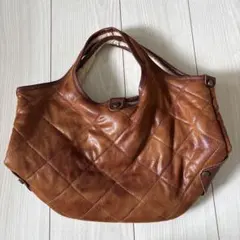 monfanti ハンドバッグ キルティング ブラウン