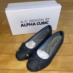 ALPHA CUBICブラック　パンプス 35