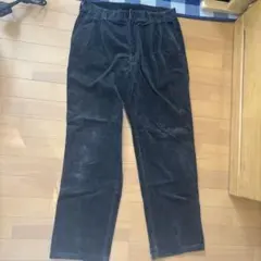 ダークグレー コーデュロイ ワイドパンツ