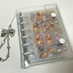 【匿名発送】シール帳　完成品　おすそ分け　　A7サイズ　クリア　白　ボンボン