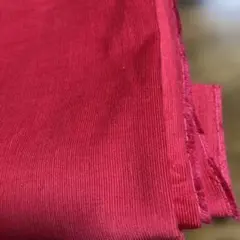 赤色コーデュロイ生地110×170(細コールテン)