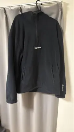 Supreme ブラック ハーフジップ スウェット