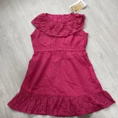 ピンク フリル ノースリーブワンピース 120サイズ