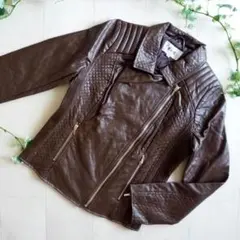 ライダースジャケット《ブラウン/サイズＬ》