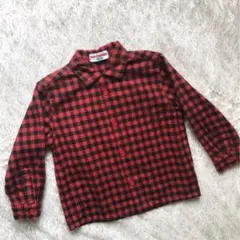 MIKI HOUSE ミキハウス　赤黒チェック 長袖シャツ 100