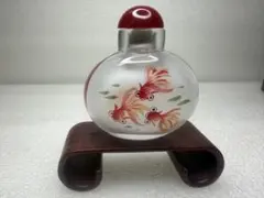 鼻煙壺 金魚 縁起物 手描き内絵鼻煙壺 中国の無形文化遺産の伝統技法