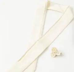 重ね衿　パール装飾 和装小物　ふりふ 重ね襟と花モチーフヘアクリップセット