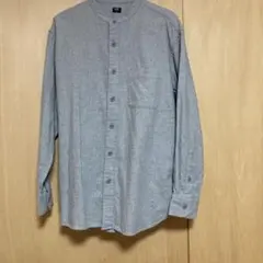 ユニクロ フランネルスタンドカラーシャツ（長袖）グレー Ｍ