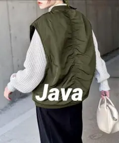 【週末限定価格！】J ava オリーブグリーン キルティングベスト