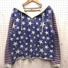 レトロ サーフ 西海岸 ロコガール古着 ROXY 星条旗 スウェットパーカー