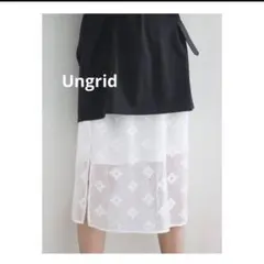 新品　タグ付　Ungrid コットンネット　ミドル丈　レーススカートのサムネイル