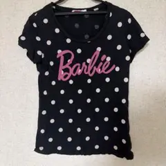 Barbie 半袖Tシャツ ドット柄 ブラック M