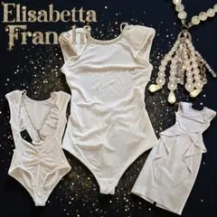 ELISABETTA FRANCHI ボディースーツ レースフリル ストレッチ - メルカリ
