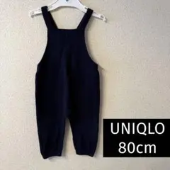 UNIQLO ユニクロ スウェット サロペット80cm ベビー キッズ ネイビー