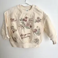 ＆mignon 裏毛花柄刺繍トレーナー サイズ80
